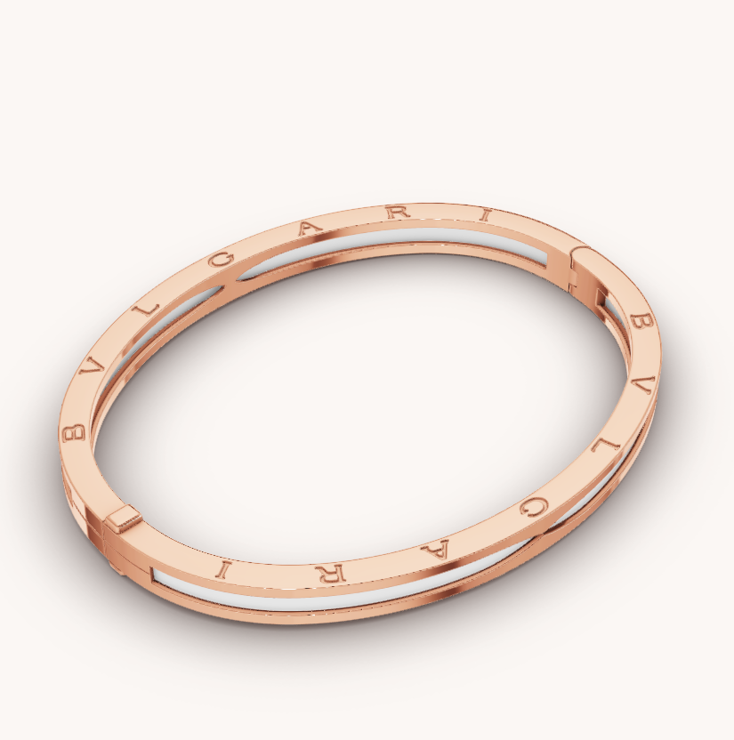[Baslove]ZERO 1 ROSGOLD MIT WEISSEM KERAMIKARMBAND