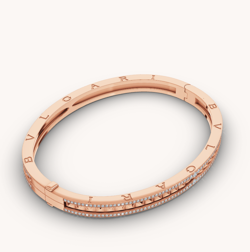 [Baslove]ZERO 1 SPIRAL-ARMBAND AUS ROSAGOLD MIT DIAMANTEN