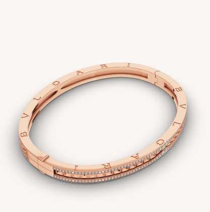 [Baslove]ZERO 1 SPIRAL-ARMBAND AUS ROSAGOLD MIT DIAMANTEN