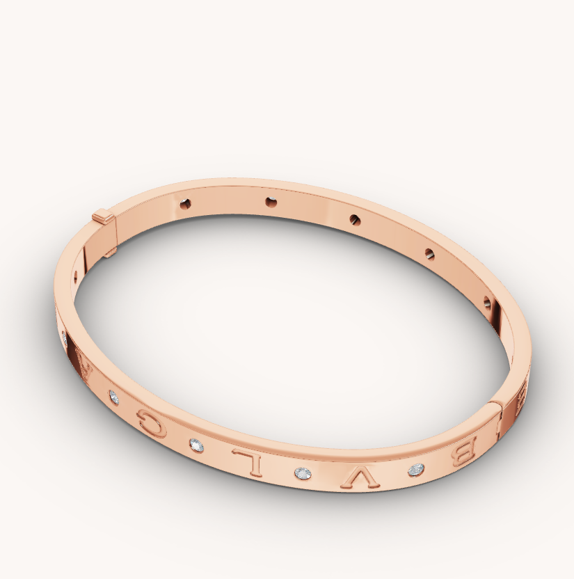[Baslove]ZERO 1 ROSGOLD 12 DIAMANTEN ARMBAND