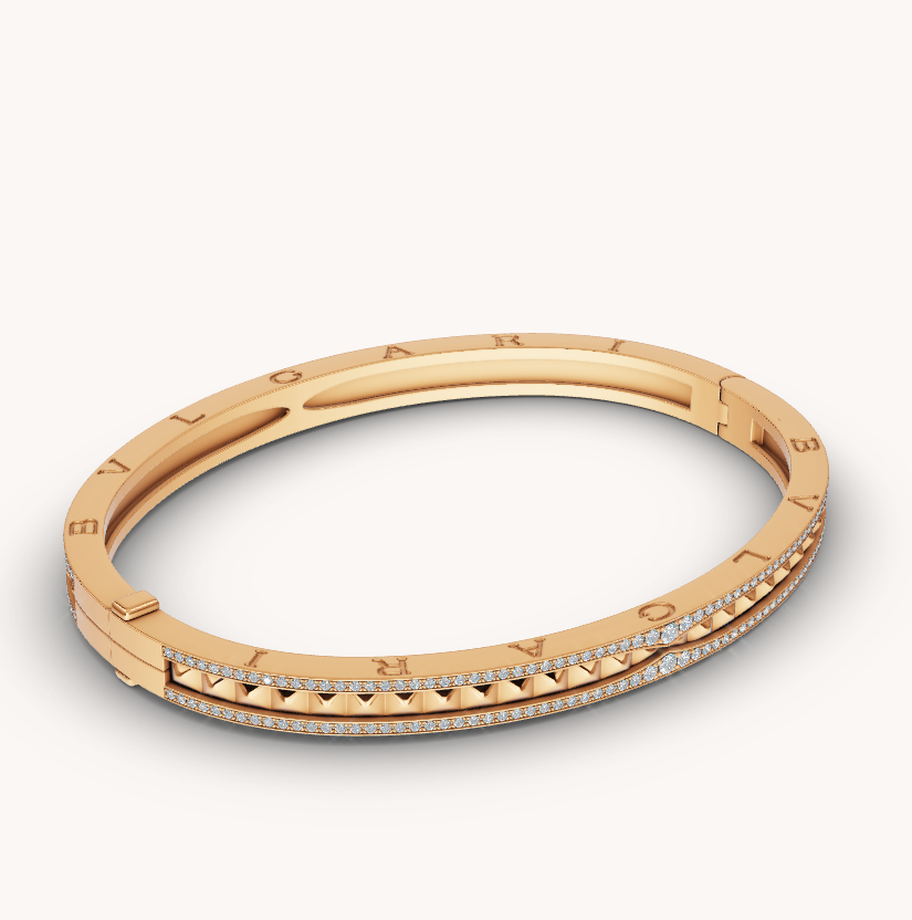 [Baslove]ZERO 1 SPIRAL UND PAVING DIAMANTEN GOLD ARMBAND