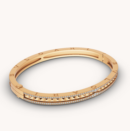 [Baslove]ZERO 1 SPIRAL UND PAVING DIAMANTEN GOLD ARMBAND