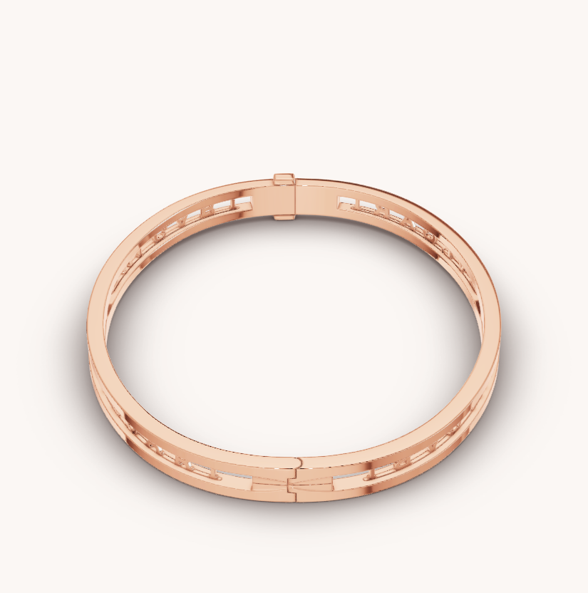 [Baslove]ZERO 1 SPIRAL LOGO ROSA GOLD ARMBAND