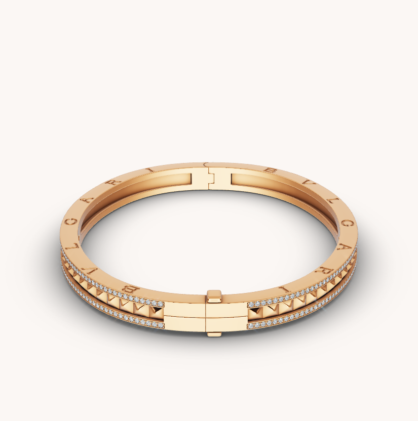 [Baslove]ZERO 1 SPIRAL UND PAVING DIAMANTEN GOLD ARMBAND