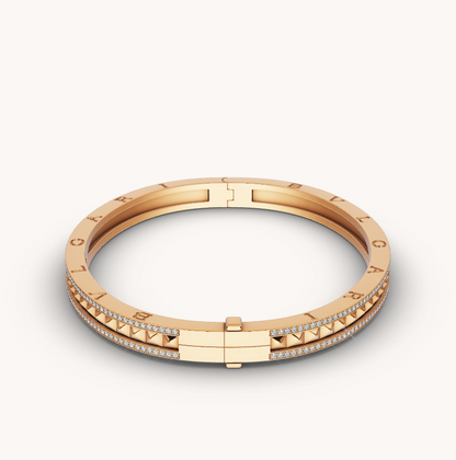 [Baslove]ZERO 1 SPIRAL UND PAVING DIAMANTEN GOLD ARMBAND