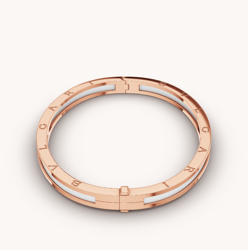 [Baslove]ZERO 1 ROSGOLD MIT WEISSEM KERAMIKARMBAND
