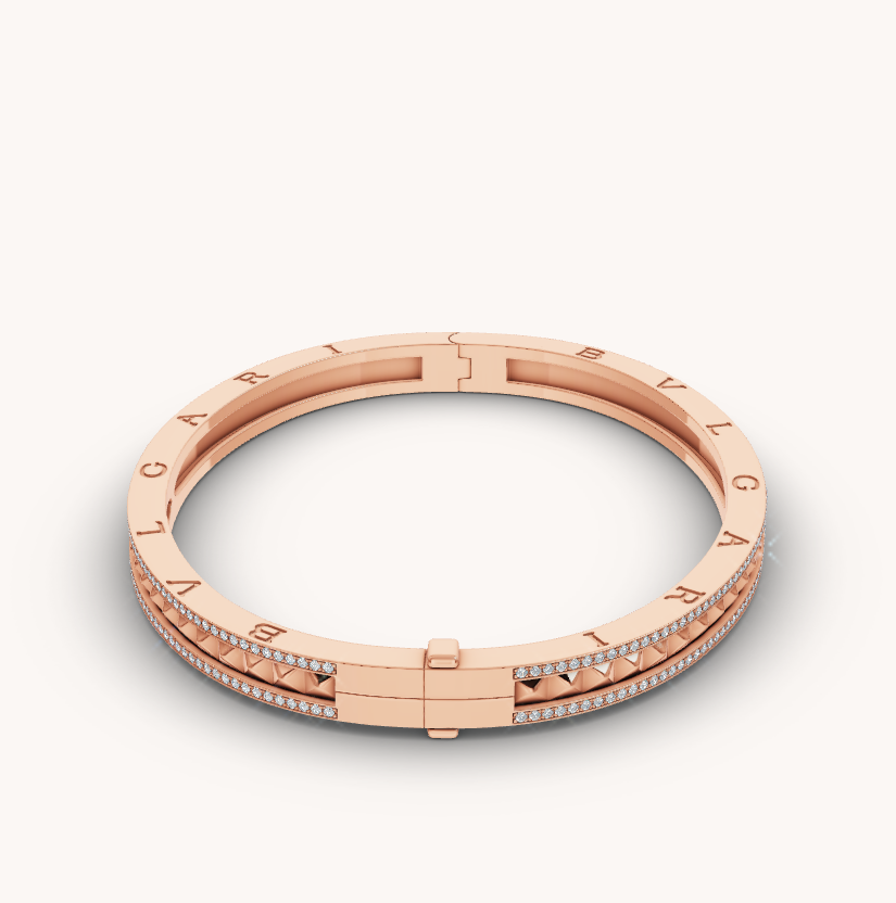 [Baslove]ZERO 1 SPIRAL-ARMBAND AUS ROSAGOLD MIT DIAMANTEN