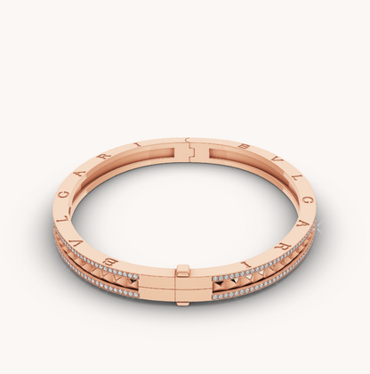 [Baslove]ZERO 1 SPIRAL-ARMBAND AUS ROSAGOLD MIT DIAMANTEN