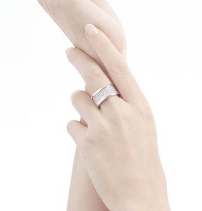 [Baslove]ZERO 1 MIT GEPAPSTETEN DIAMANTEN AUF DEM SPIRALRING