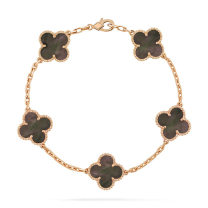 [Violet JW]CLOVER 5 MOTIF GRAY MOP  BRACELET