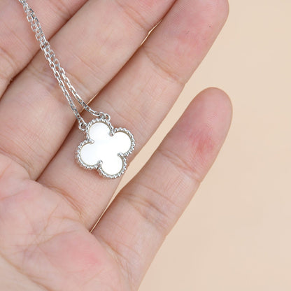 [Baslove]CLOVER 15MM WEISS PERLMUTT SILBER