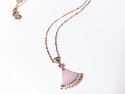 [Baslove] TRAUM HALSKETTE ROSA MOP DIAMANT