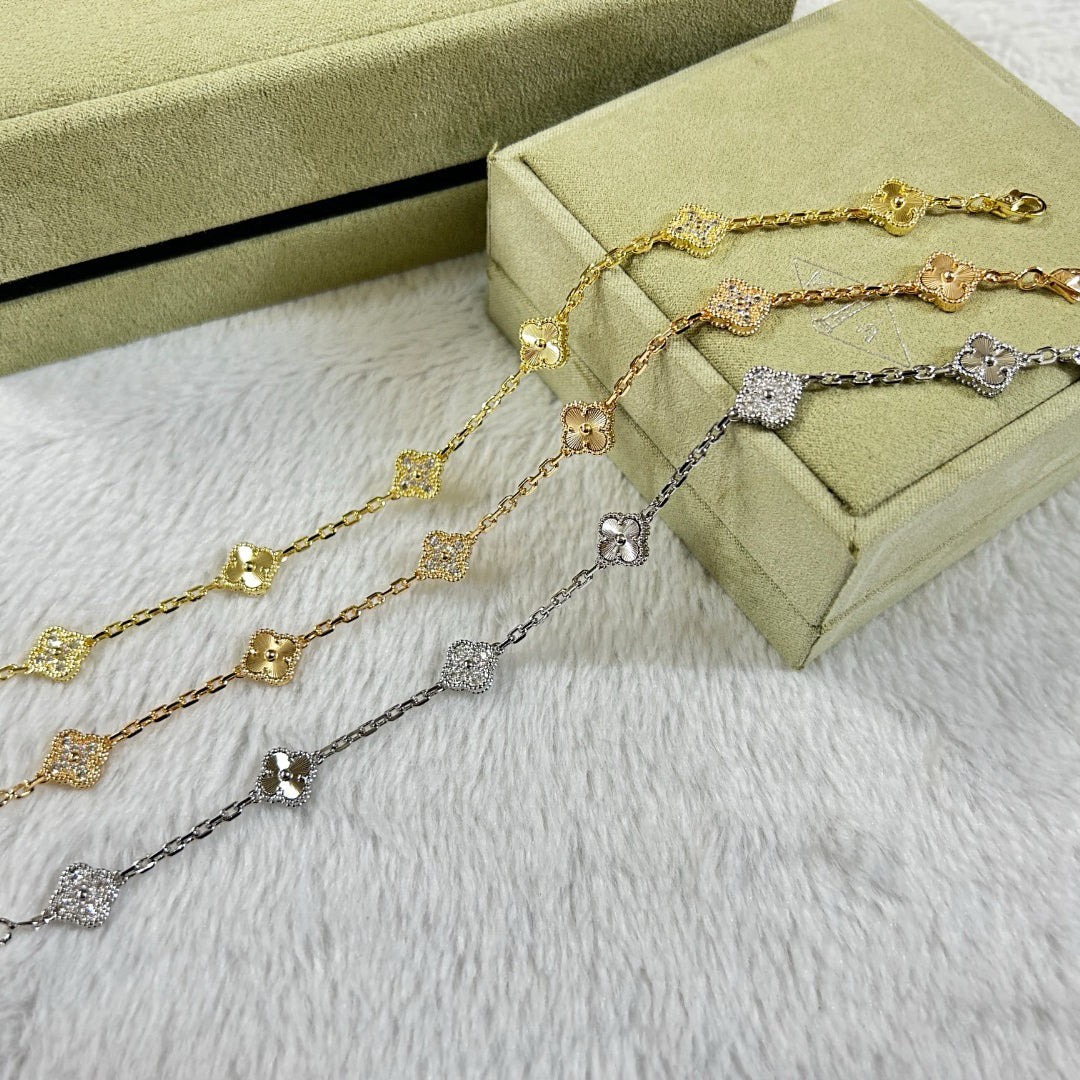 [Violet JW]CLOVER 6 MOTIF DIAMOND LASER BRACELET