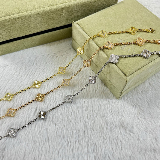 [Violet JW]CLOVER 6 MOTIF DIAMOND LASER BRACELET