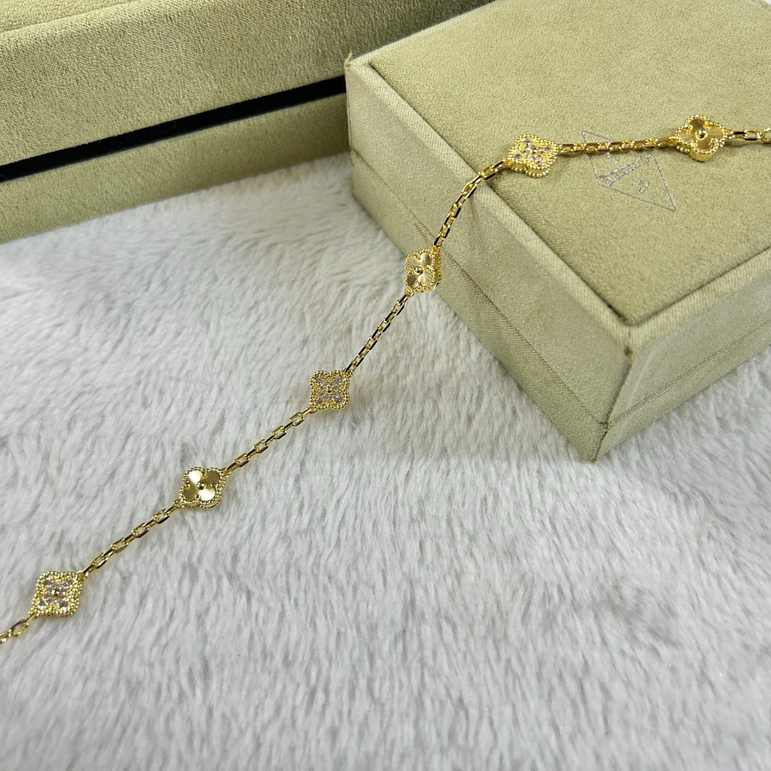 [Violet JW]CLOVER 6 MOTIF DIAMOND LASER BRACELET