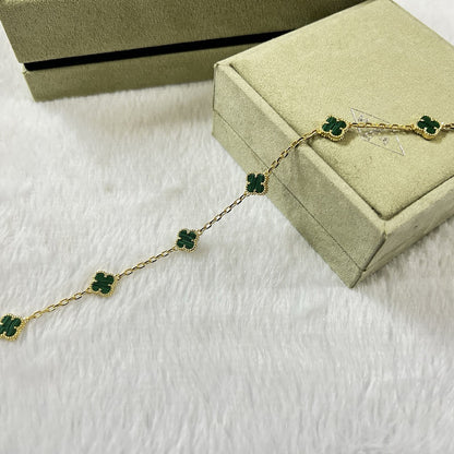 [Violet JW]CLOVER 6 MOTIF MALACHITE BRACELET