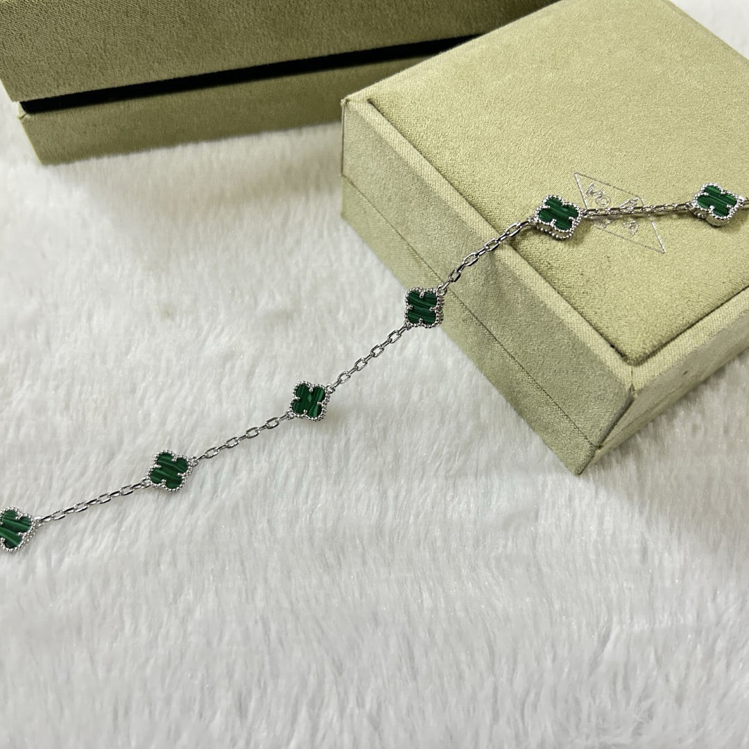 [Violet JW]CLOVER 6 MOTIF MALACHITE BRACELET