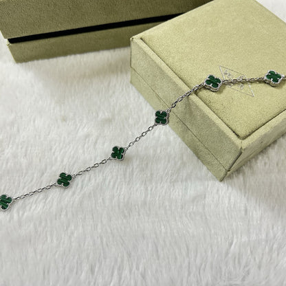 [Violet JW]CLOVER 6 MOTIF MALACHITE BRACELET