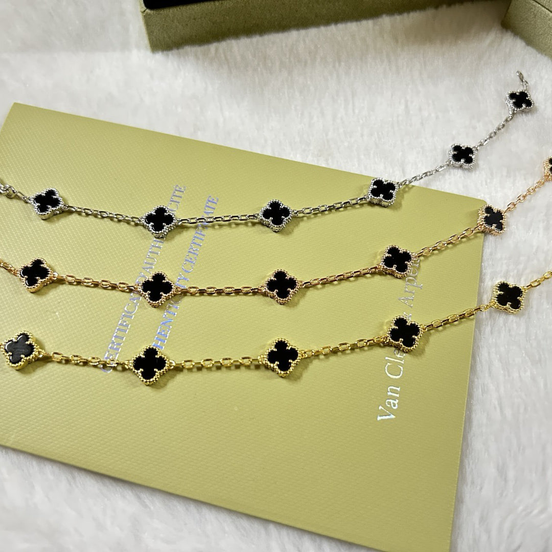 [Violet JW]CLOVER 6 MOTIF  ONYXS BRACELET