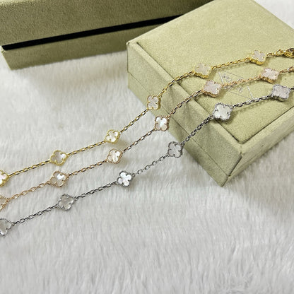 [Violet JW]CLOVER 6 MOTIF WHITE MOP BRACELET