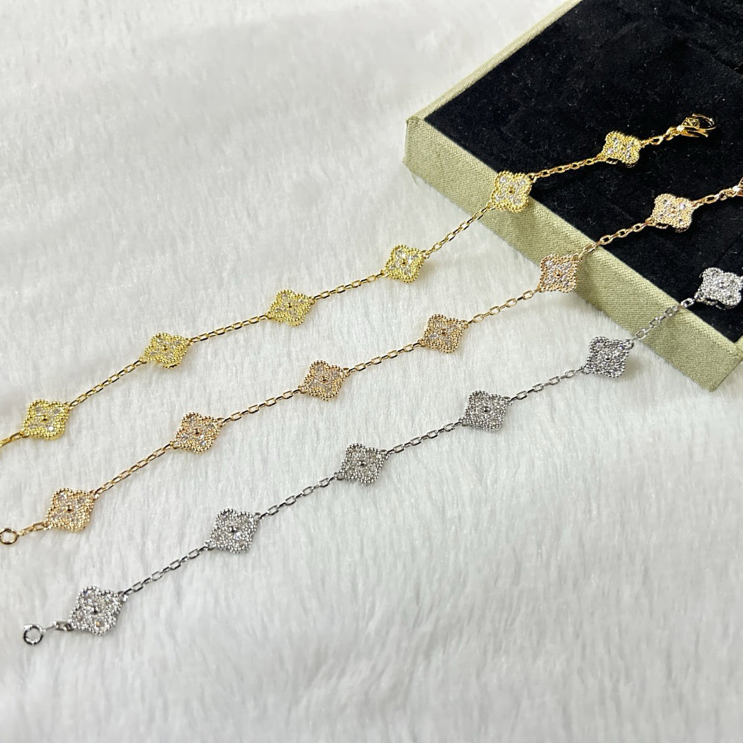 [Violet JW]CLOVER 6 MOTIF DIAMOND BRACELET