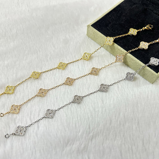 [Violet JW]CLOVER 6 MOTIF DIAMOND BRACELET