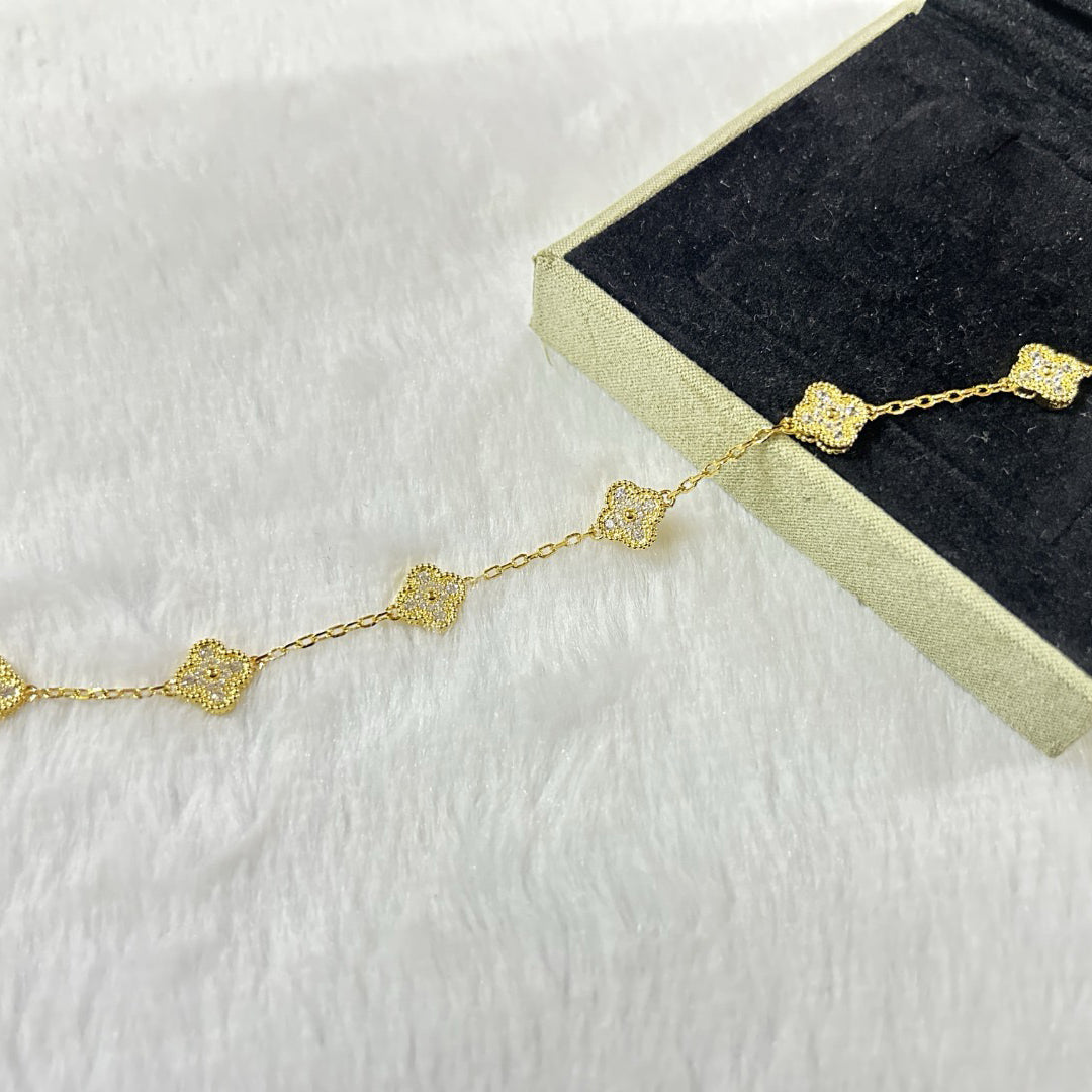 [Violet JW]CLOVER 6 MOTIF DIAMOND BRACELET