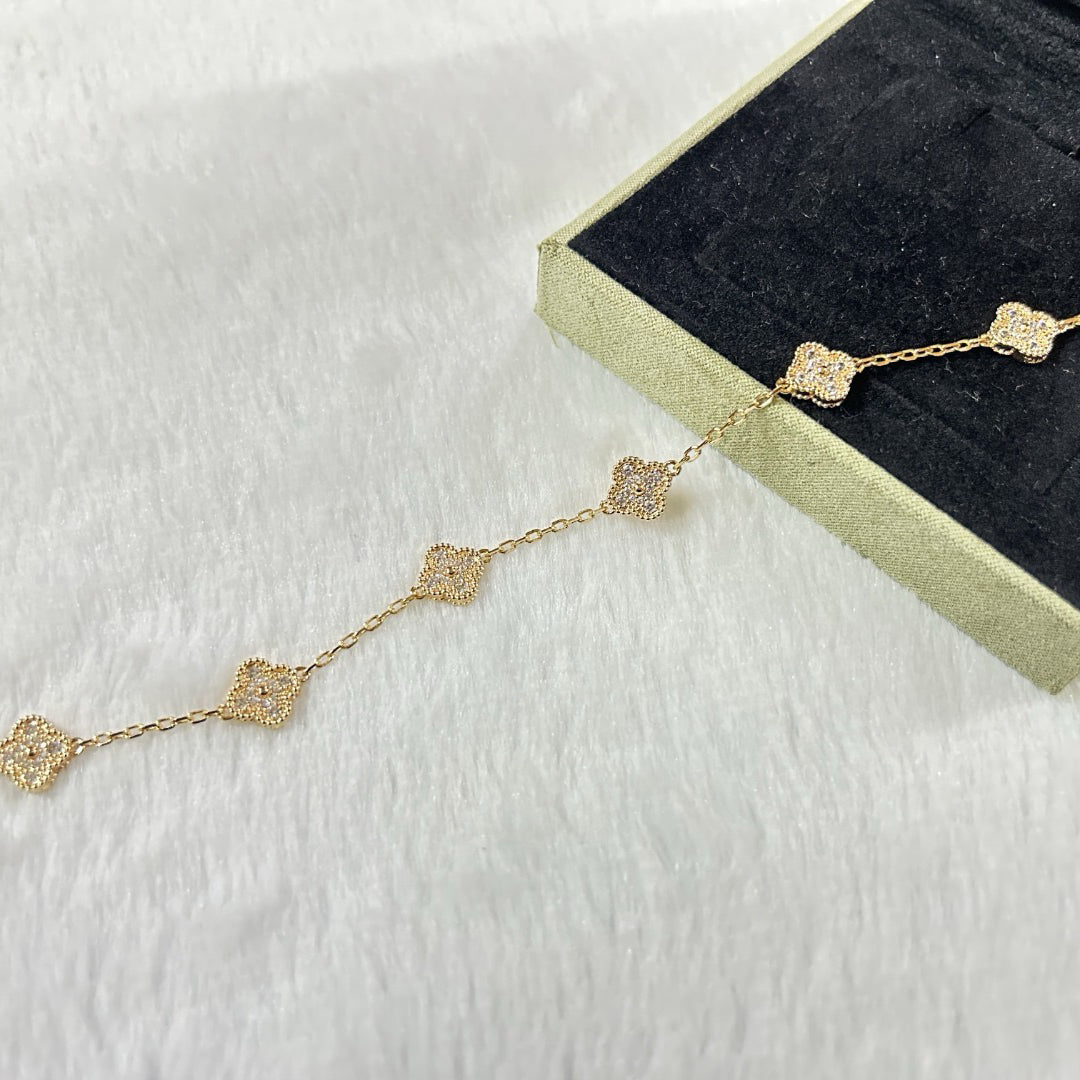 [Violet JW]CLOVER 6 MOTIF DIAMOND BRACELET