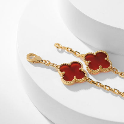 [Violet JW]CLOVER 10 MOTIFS CARNELIAN NECKLACE