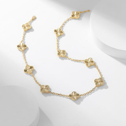 [Violet JW]CLOVER 10 MOTIFS LASER NECKLACE