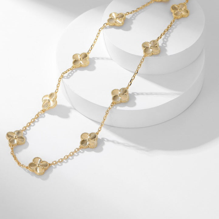 [Violet JW]CLOVER 10 MOTIFS LASER NECKLACE