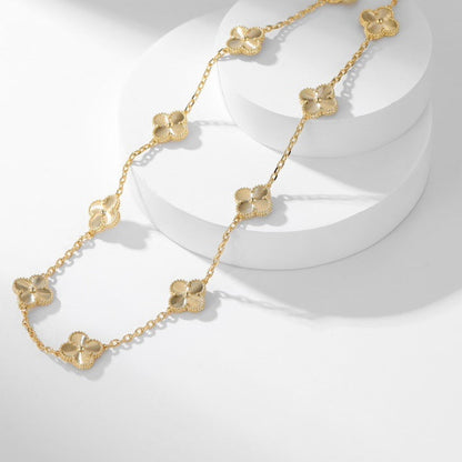[Violet JW]CLOVER 10 MOTIFS LASER NECKLACE