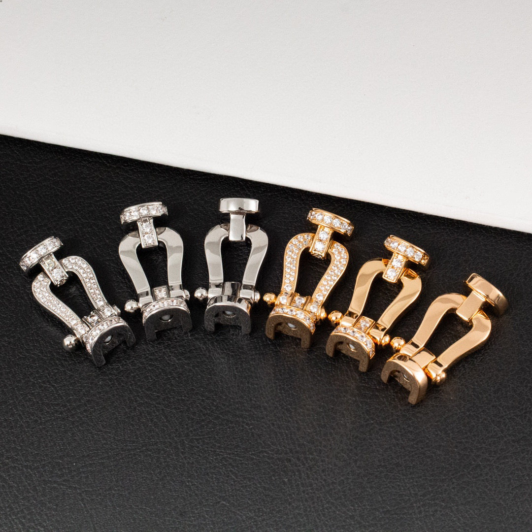 [Baslove]FORCE GROSSES HUFEISENARMBAND MIT DIAMANTEN SILBER