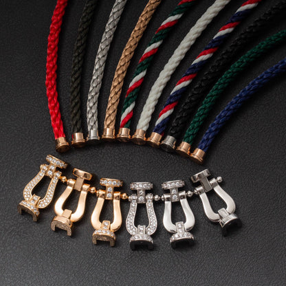 [Baslove]FORCE GROSSES HUFEISEN-HALBDIAMANTARMBAND SILBER