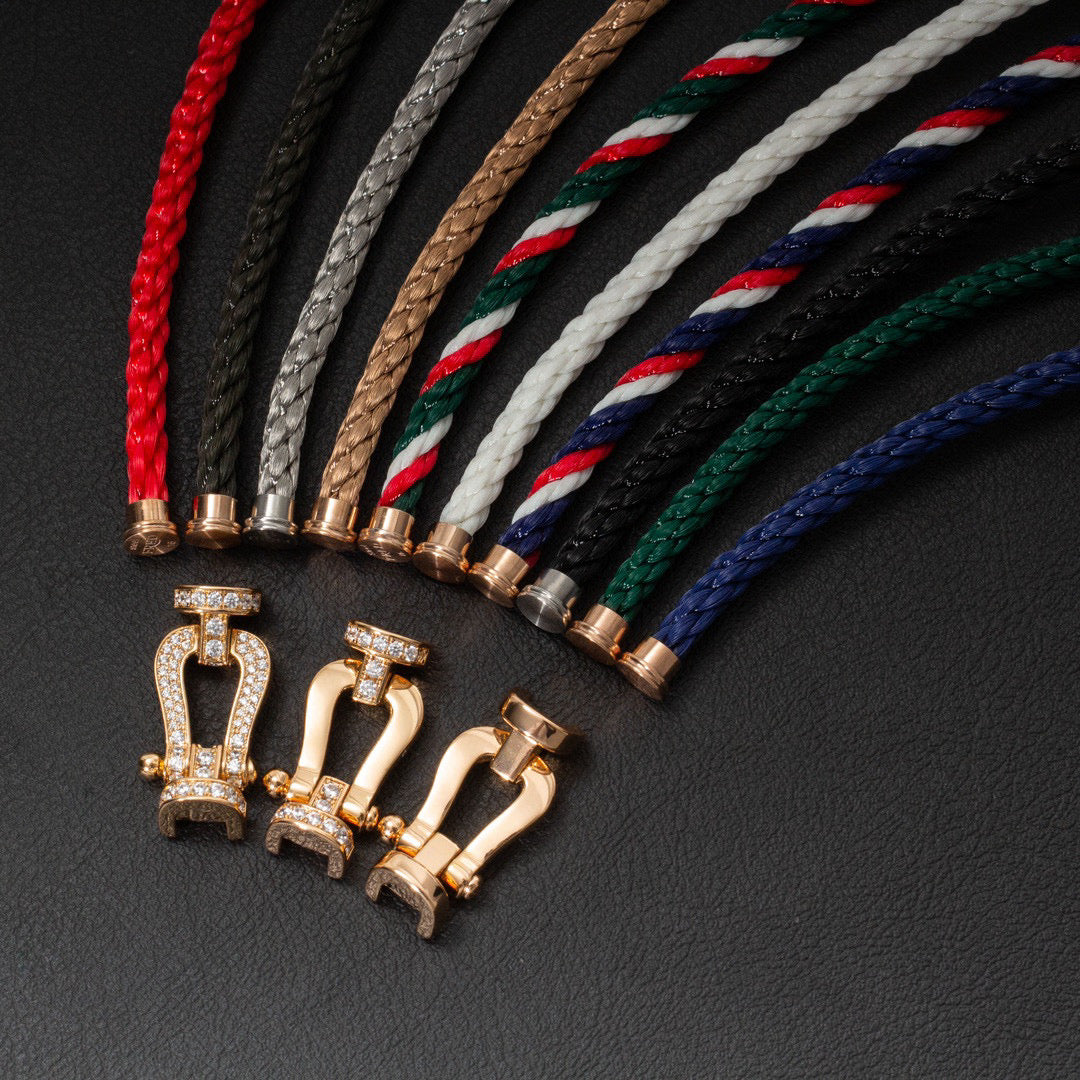 [Baslove]FORCE GROSSES HUFEISEN-HALBDIAMANTARMBAND SILBER