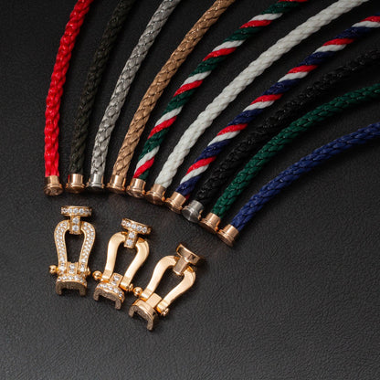 [Baslove]FORCE GROSSES HUFEISENARMBAND MIT VOLLEN DIAMANTEN GOLD