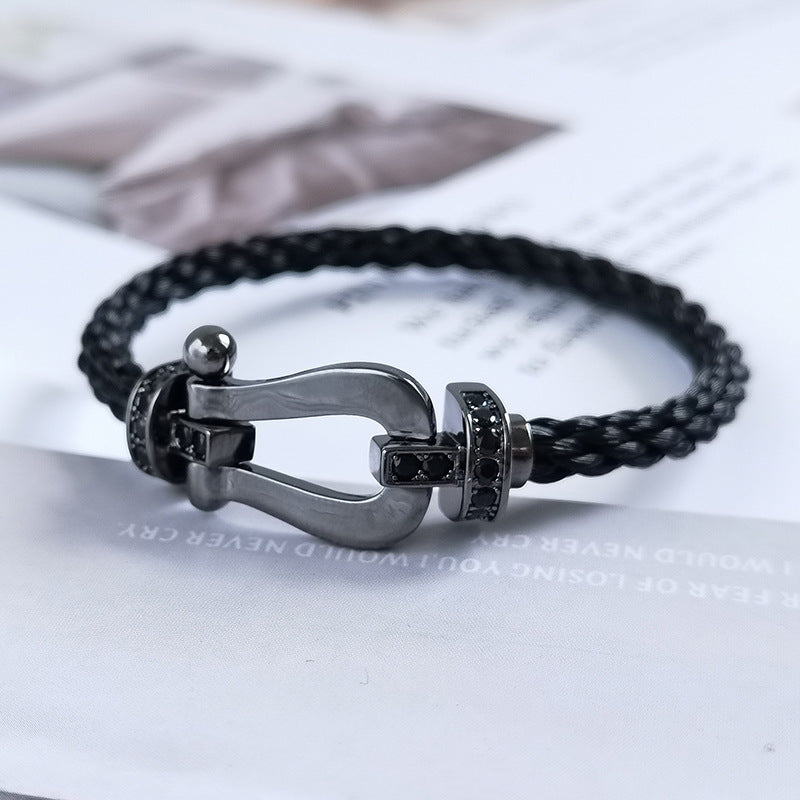 [Baslove]FORCE GROSSE REIHE HUFEISEN SCHWARZES SAMURAI-ARMBAND