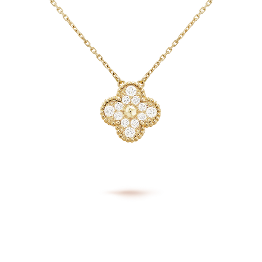 [Baslove]CLOVER 15MM DIAMANT EINZELNE BLUMENHALSKETTE