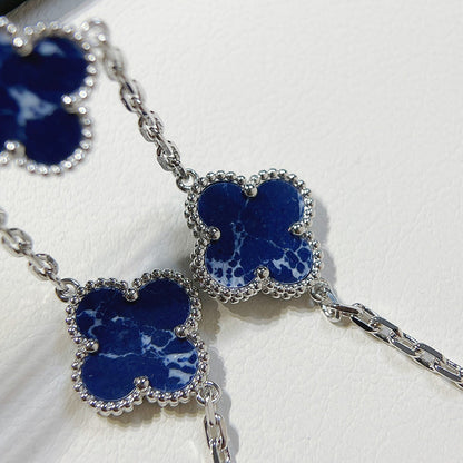 [Violet JW]CLOVER 5 MOTIF PIETERSITE SILVER BRACELET