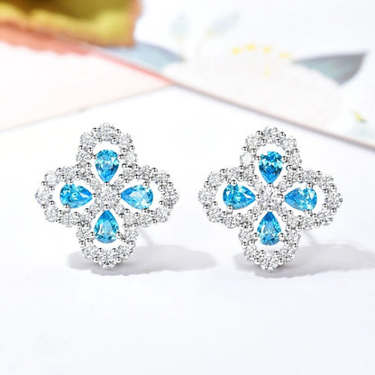 [Violet JW]LOOP EARRINGS FULL MOTIF DIAMOND 16MM SILVE
