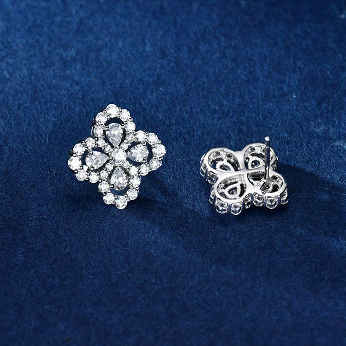 [Violet JW]LOOP EARRINGS FULL MOTIF DIAMOND 16MM SILVE