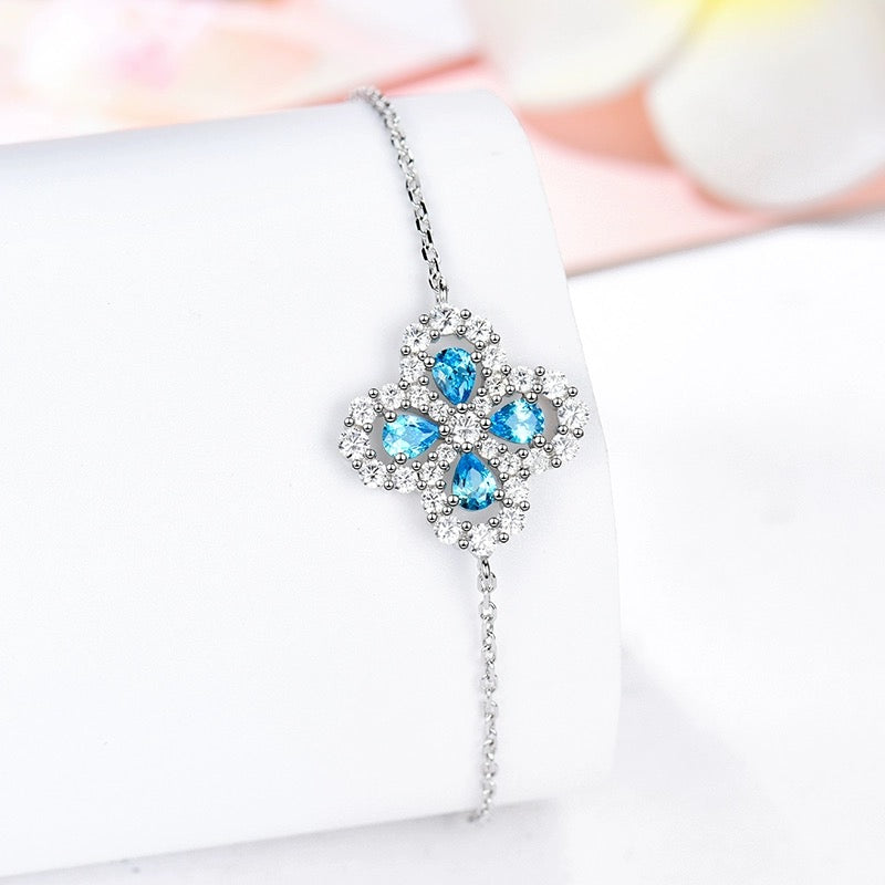 [Violet JW]LOOP BRACELET FULL MOTIF DIAMOND 16MM SILVE