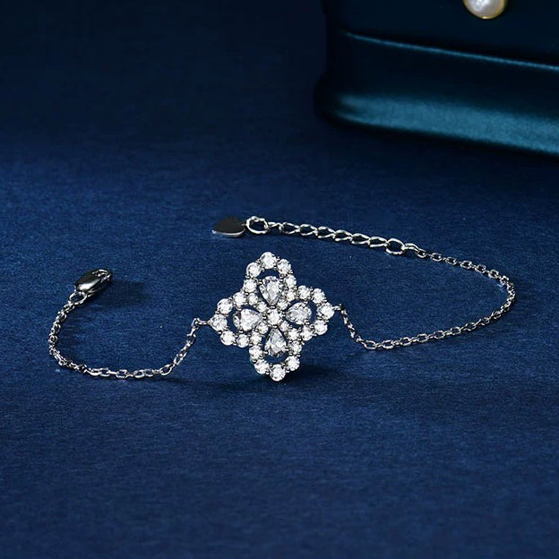 [Violet JW]LOOP BRACELET FULL MOTIF DIAMOND 16MM SILVE