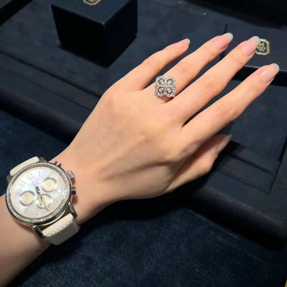 [Baslove]LOOP RING VOLLMOTIV DIAMANT 16MM SILBER