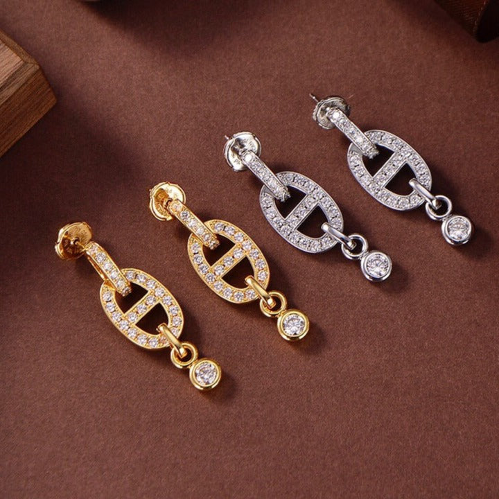 [Baslove]HM CHAINE DIAMANT OHRRINGE
