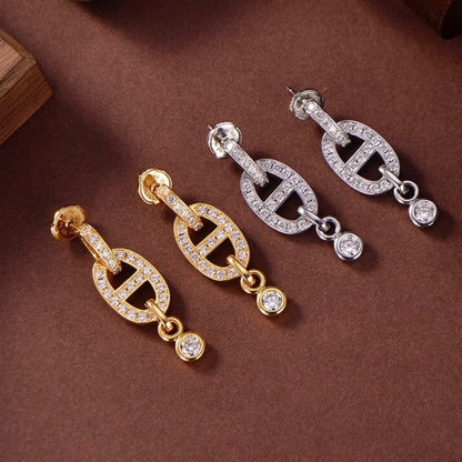 [Baslove]HM CHAINE DIAMANT OHRRINGE