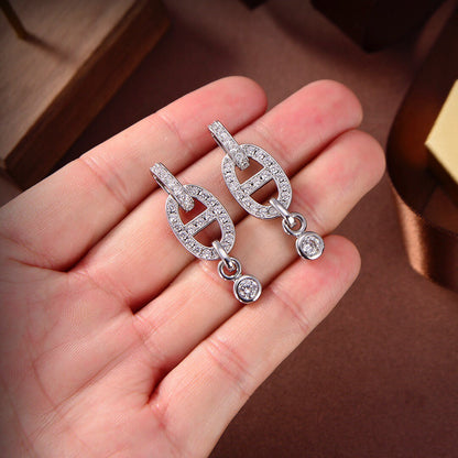 [Baslove]HM CHAINE DIAMANT OHRRINGE