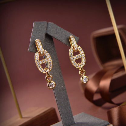 [Baslove]HM CHAINE DIAMANT OHRRINGE