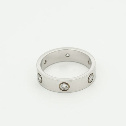 [Baslove] LIEBESRING 5,5 MM 6 DIAMANTEN SILBER