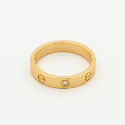 [Baslove]ラブリング 4MM 1ダイヤモンド ピンクゴールド